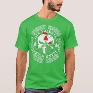Tot Valhalla nooit Kneel Viking-ontwerper T-shirt