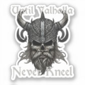 Tot Valhalla nooit knielt Sticker (Voorkant)
