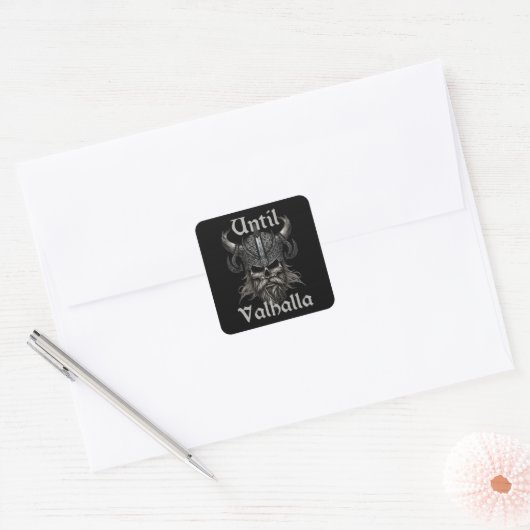 Tot Valhalla Vierkante Sticker (Envelop)