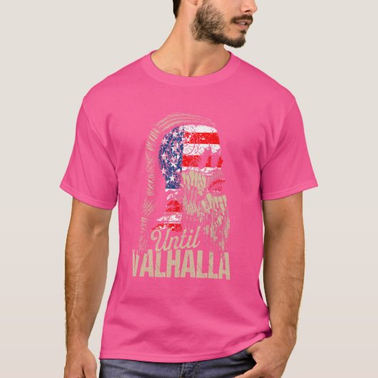 Tot Valhalla Viking US Flag  Til Valhalla T-shirt (Voorkant)