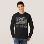 Tot Valhalla Viking Usa vlag Til Valhalla Retro T-shirt (Voorkant volledig)