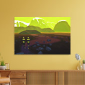 Tot ver van huis canvas afdruk (Insitu (Woonkamer))