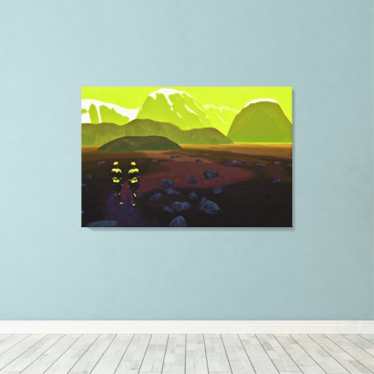 Tot ver van huis canvas afdruk (Insitu (Houten vloer))