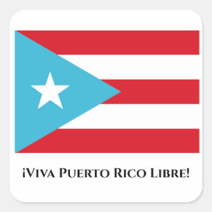 Tot Viva Puerto Rico Libre! Vlaggenstickers Vierkante Sticker