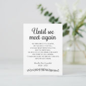 Tot We Elkaar Weer Ontmoeten Gedicht Herdenking Briefkaart (Staand voorkant)