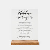 Tot we elkaar weer ontmoeten Geheugengedicht met n Acryl Bord (Voorkant)