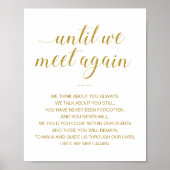 Tot we elkaar weer ontmoeten Gold Wedding Memorial Poster (Voorkant)