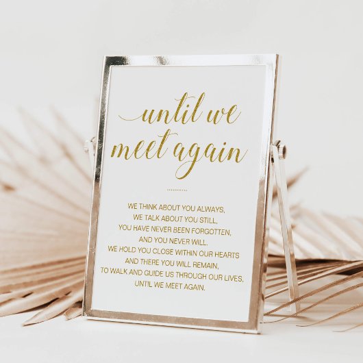 Tot we elkaar weer ontmoeten Gold Wedding Memorial Poster