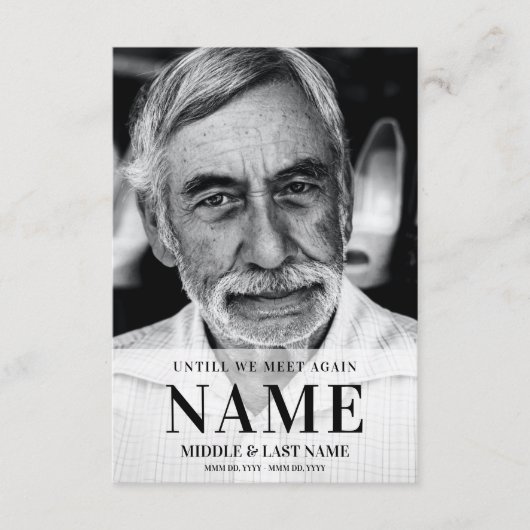Tot we elkaar weer ontmoeten Modern Bold Photo Mem Informatiekaartje (Voorkant)