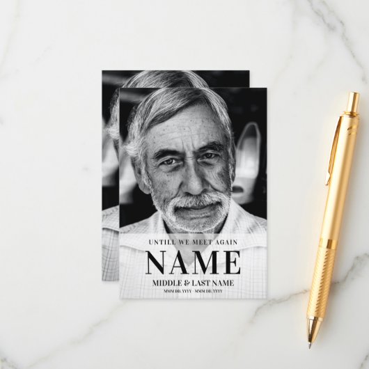 Tot we elkaar weer ontmoeten Modern Bold Photo Mem Informatiekaartje (Voorkant / Achterkant in situ)