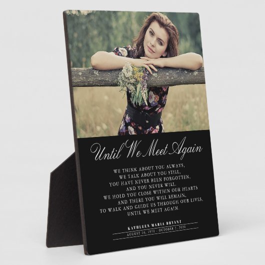 Tot We Elkaar Weer Ontmoeten Rouwfoto Plaquette Fotoplaat (Zijkant)