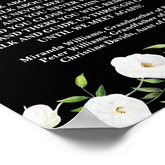 Tot we elkaar weer ontmoeten White Floral Wedding  Poster (Hoek)