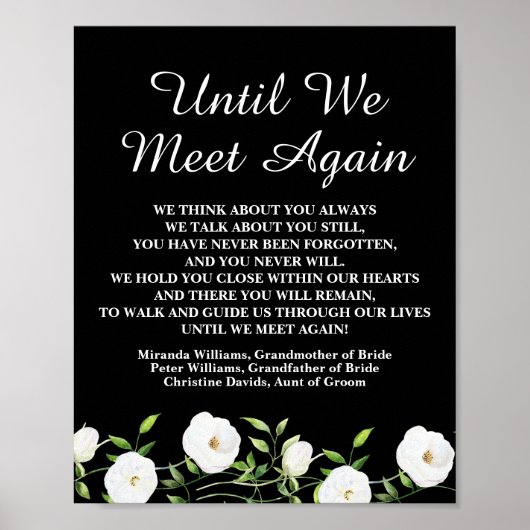 Tot we elkaar weer ontmoeten White Floral Wedding  Poster (Voorkant)