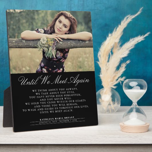 Tot We Elkaar Weer Zien Foto Plaque Rouwceremonie Fotoplaat (Zijkant)