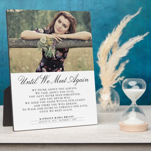 Tot We Elkaar Weer Zien Funeral Foto Fotoplaat (Zijkant)