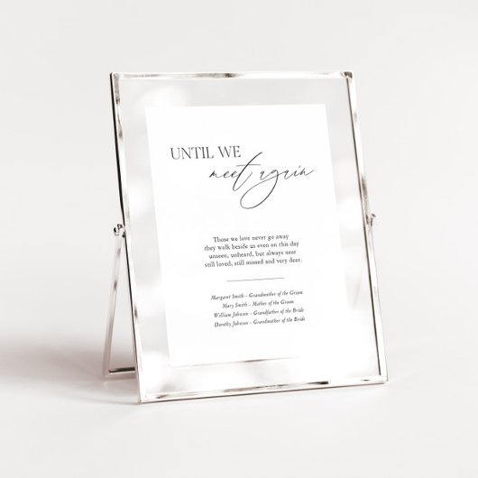 Tot we elkaar weer zien huwelijks-herdenkingstafel poster