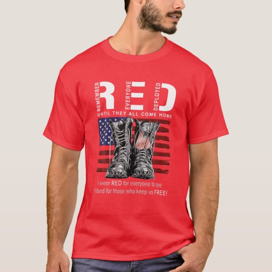 Tot ze thuiskomen met mijn soldaat Red Vrijdag Mil T-shirt (Voorkant)