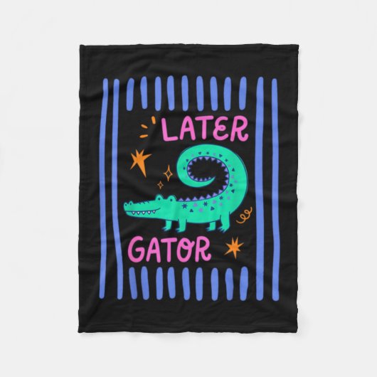 Tot Zie Gator Fleece Deken (Voorkant)
