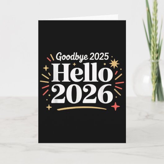Tot ziens 2025 Hallo 2026 Gelukkig Nieuwjaar Confe Kaart (Voorkant)