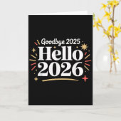 Tot ziens 2025 Hallo 2026 Gelukkig Nieuwjaar Confe Kaart (Gele Bloem)