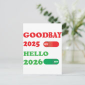 Tot ziens 2025 Hallo 2026 Toggle Kaartontwerp Feestdagenkaart (Staand voorkant)