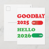 Tot ziens 2025 Hallo 2026 Toggle Kaartontwerp Feestdagenkaart (Voorkant / Achterkant)