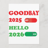 Tot ziens 2025 Hallo 2026 Toggle Kaartontwerp Feestdagenkaart (Voorkant)