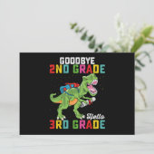Tot ziens 2e leerjaar hallo 3e leerjaar T Rex dino Kaart (Staand voorkant)