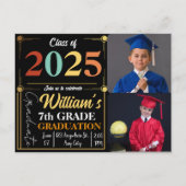 Tot ziens 7e klas, hallo zomer afstudeerfeest aang aankondigingskaart (Achterkant)