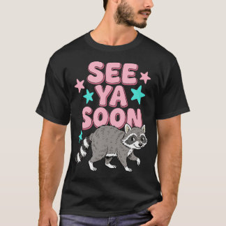 Tot ziens al snel Wasbeer Grappige Wasbeer Retro S T-shirt