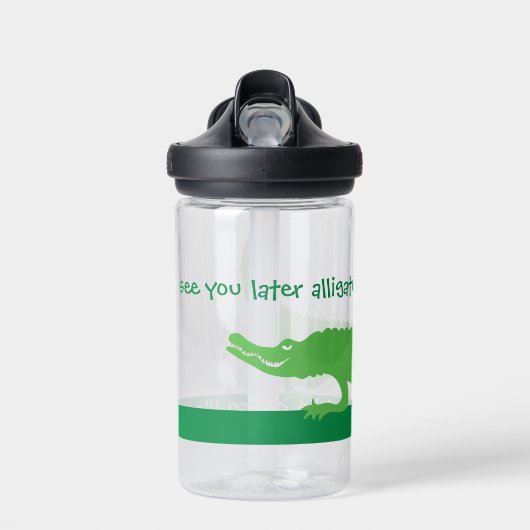 Tot ziens Alligator Groen Waterfles (Voorkant)