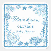 Tot Ziens Baby Borrel Vierkante Sticker (Voorkant)