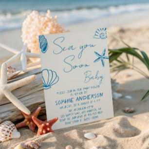 Tot ziens baby Kustschelpen baby shower Kaart