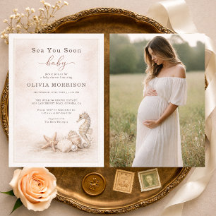 Tot Ziens Baby Oceaan Foto Baby Borrel Kaart