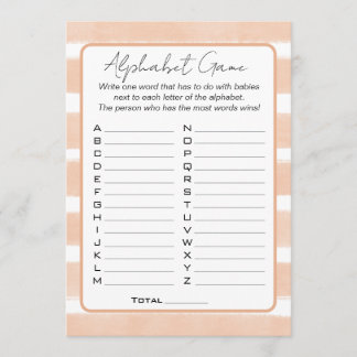 Tot Ziens Baby Shower Alfabetspel Kaart