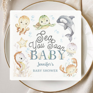 Tot ziens Baby Shower Oceaanthema Geslachtsonafhan Servet
