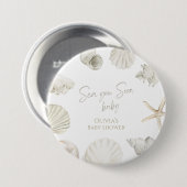 Tot ziens baby shower ronde button 7,6 cm (Voorkant /achterkant)