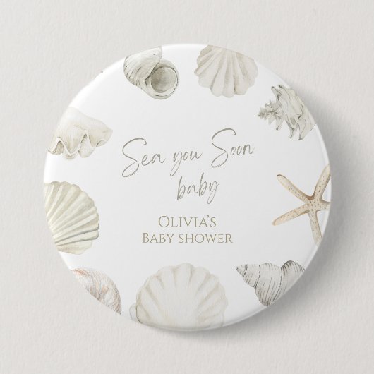 Tot ziens baby shower ronde button 7,6 cm (Voorkant)