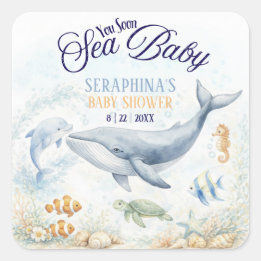 Tot Ziens Baby Shower Vierkante Sticker
