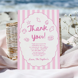 Tot Ziens, Baby Zeeschelp Kust Baby Shower Bedankkaart