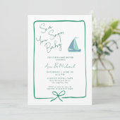 Tot ziens binnenkort Oceaan Blauwe Boot Jongen Bab Kaart (Staand voorkant)