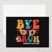 Tot ziens broer leraar gelukkige laatste schooldag kaart (Voorkant / Achterkant)