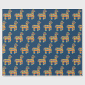 Tot ziens! Colorful piñatas over blauwe cadeauomsl Cadeaupapier (Vlak)