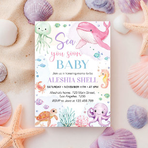 Tot Ziens Cute Zee Dieren Baby Borrel Kaart