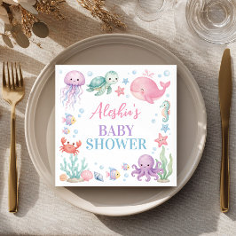 Tot Ziens Cute Zee Dieren Baby Shower Servet