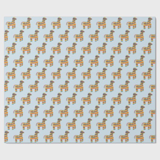 Tot ziens! Edelpiñata-patroon op bleek blauw Cadeaupapier (Vlak)