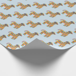 Tot ziens! Edelpiñata-patroon op bleek blauw Cadeaupapier