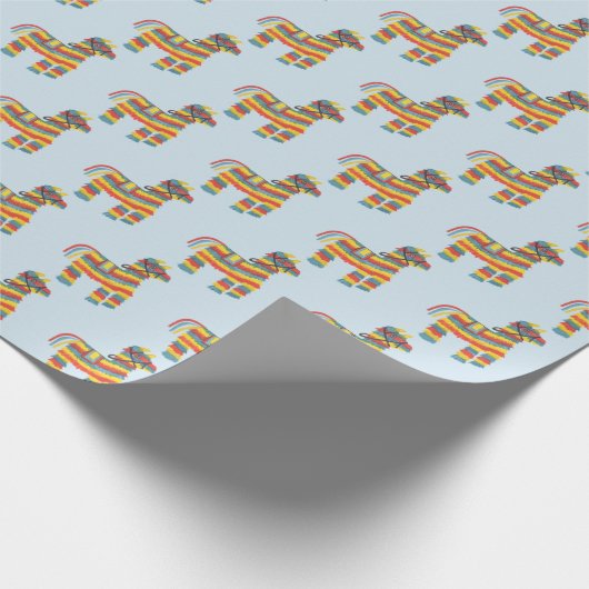 Tot ziens! Edelpiñata-patroon op bleek blauw Cadeaupapier (Hoek)