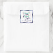 Tot ziens en succes vierkante sticker (Tas)