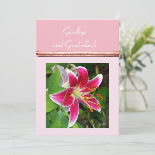 Tot ziens en veel succes plat kaart (Staand voorkant)